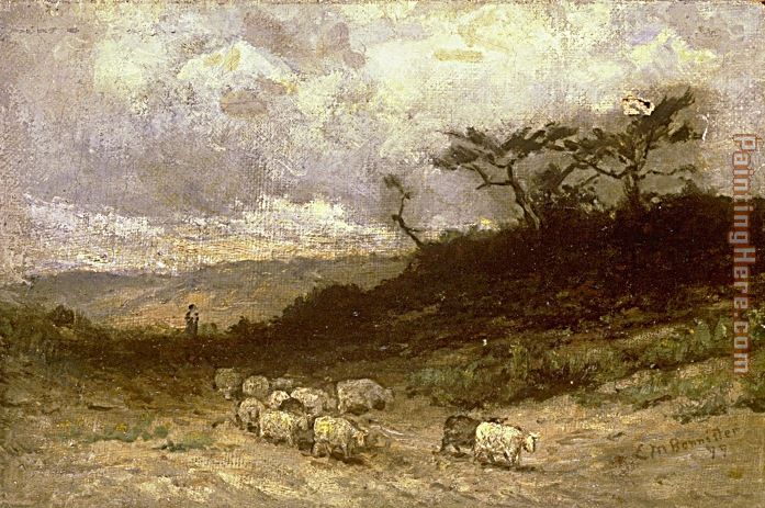 shepherd and sheep. shepherd with sheep