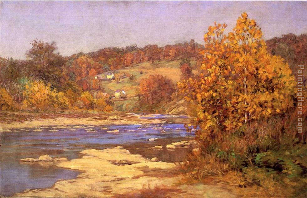 John Ottis Adams Blue And Gold Painting Anysize 50 Off Blue And Gold Painting For Sale