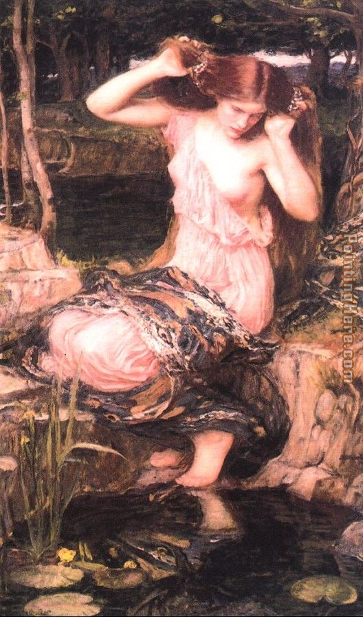 Lamia painting - John William Waterhouse Lamia art painting