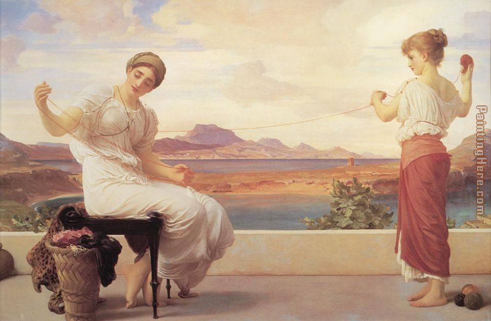 Leighton Winding the Skein painting - Lord Frederick Leighton Leighton Winding the Skein art painting