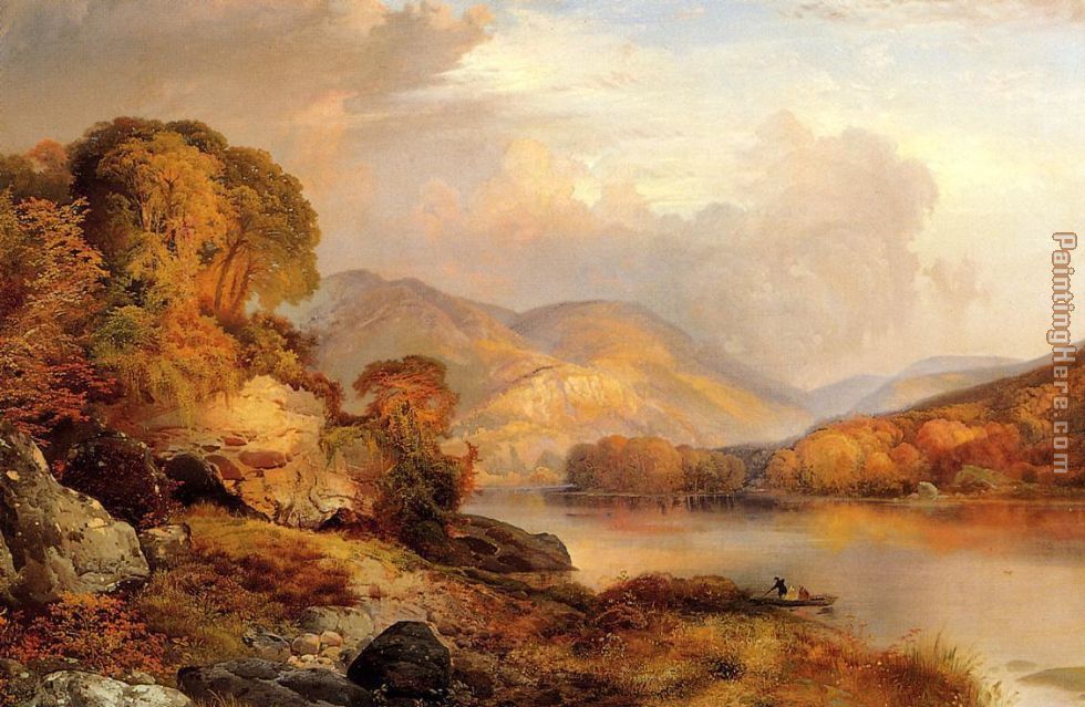 Thomas Moran - Thomas Moran Autumn Landscape Painting Thomas Moran - Thomas Moran Autumn Landscape Painting