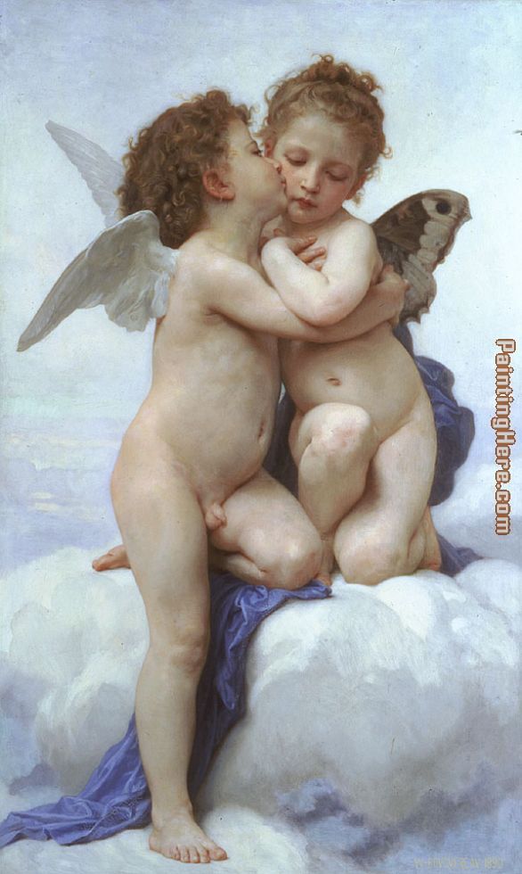 William Bouguereau Cupid and Psyche as Children Painting anysize ... William Bouguereau Cupid and Psyche as Children Painting anysize ...