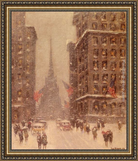Guy Carleton Wiggins Trinity Church Wall Street Framed Painting For Guy Carleton Wiggins Trinity Church Wall Street Framed Painting