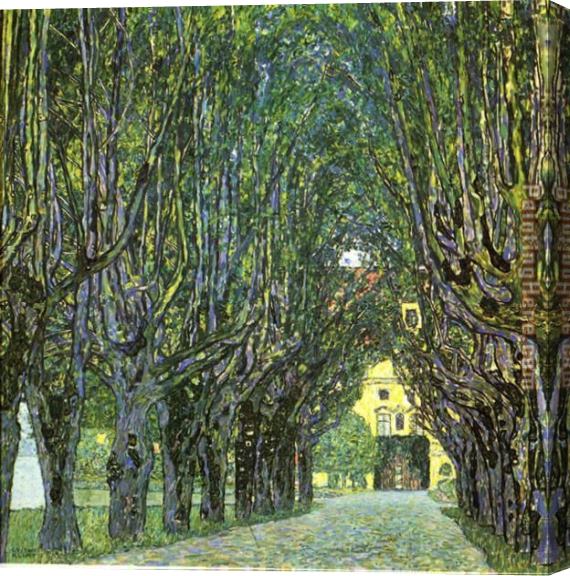 Gustav Klimt Avenue in Schloss Kammer Park Oil Painting Canvas Print