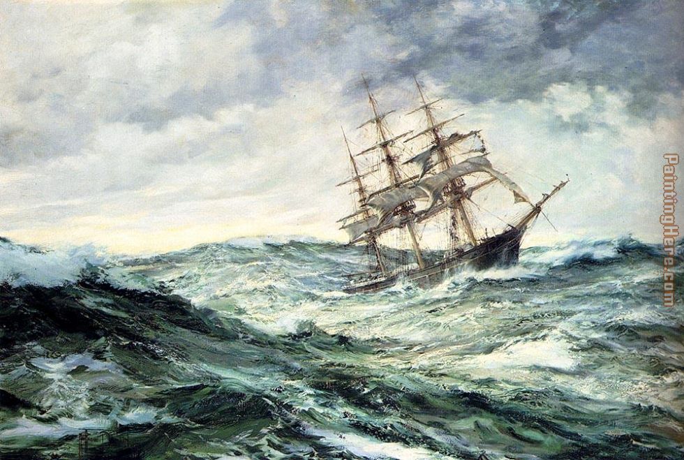 The Rising Wind by Montague Dawson, Custom Framed