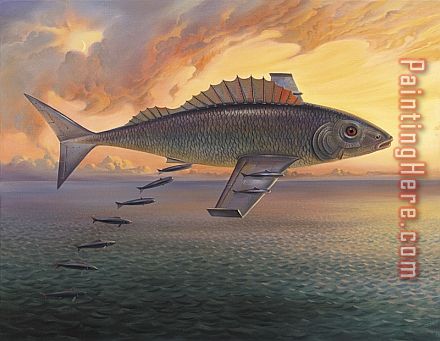 Flying Fish painting - Vladimir Kush Flying Fish art painting