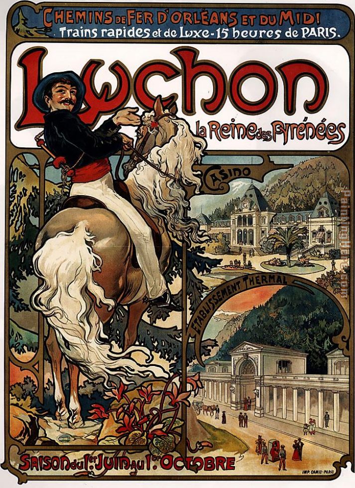 Luchon painting - Alphonse Maria Mucha Luchon art painting