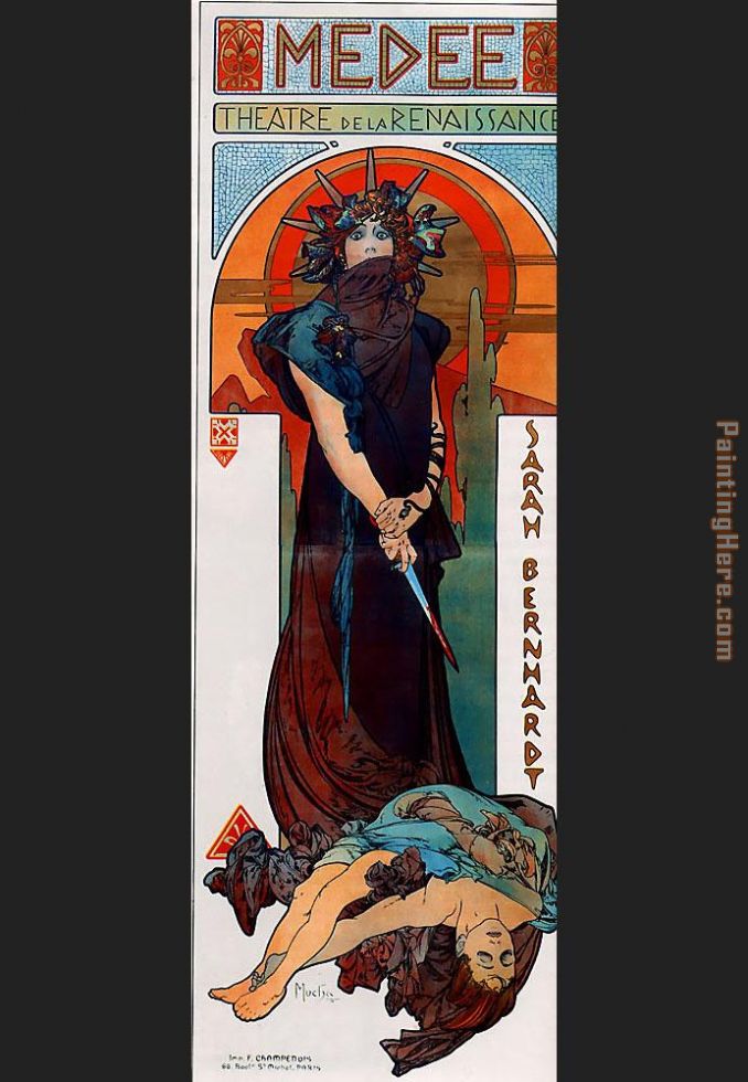 Medee painting - Alphonse Maria Mucha Medee art painting