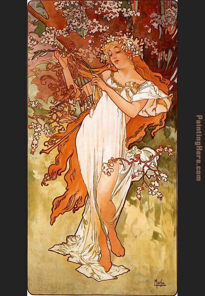 Spring painting - Alphonse Maria Mucha Spring art painting