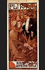 Flirt by Alphonse Maria Mucha