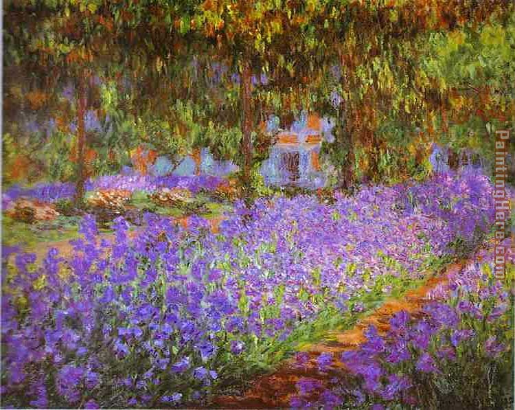 Claude Monet Irises in Monet's Garden painting anysize 50% off - Irises in Monet's Garden painting for sale