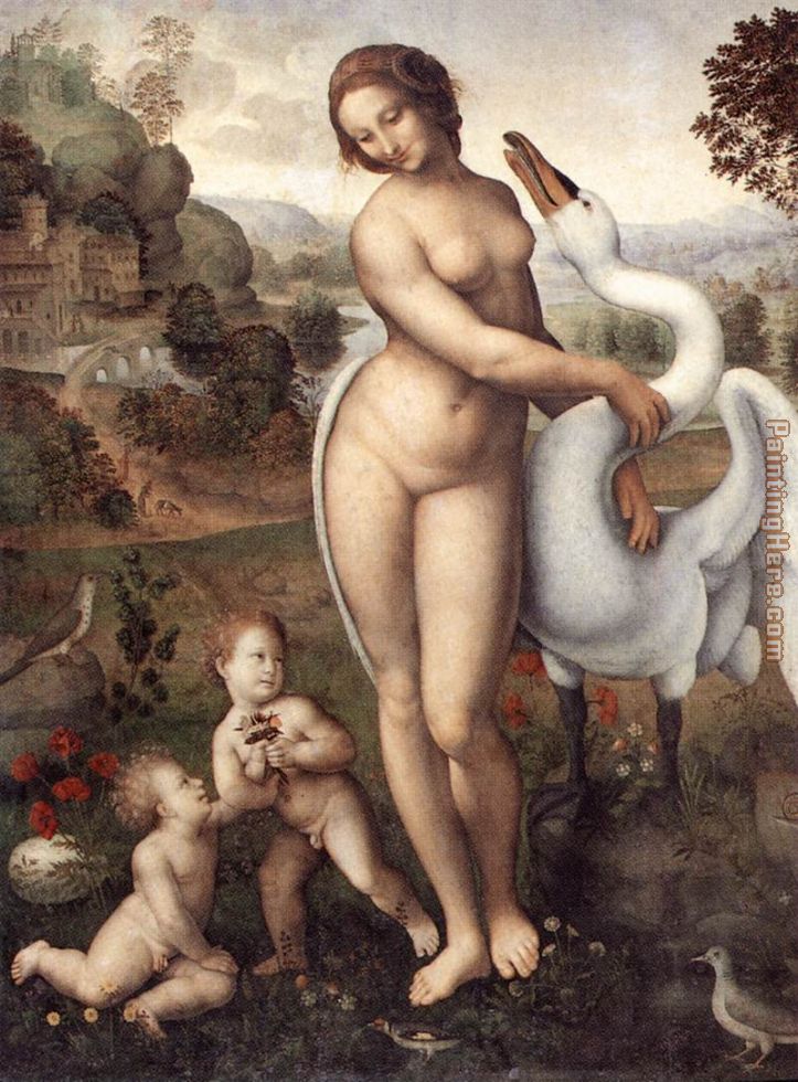 Leda painting - Leonardo da Vinci Leda art painting