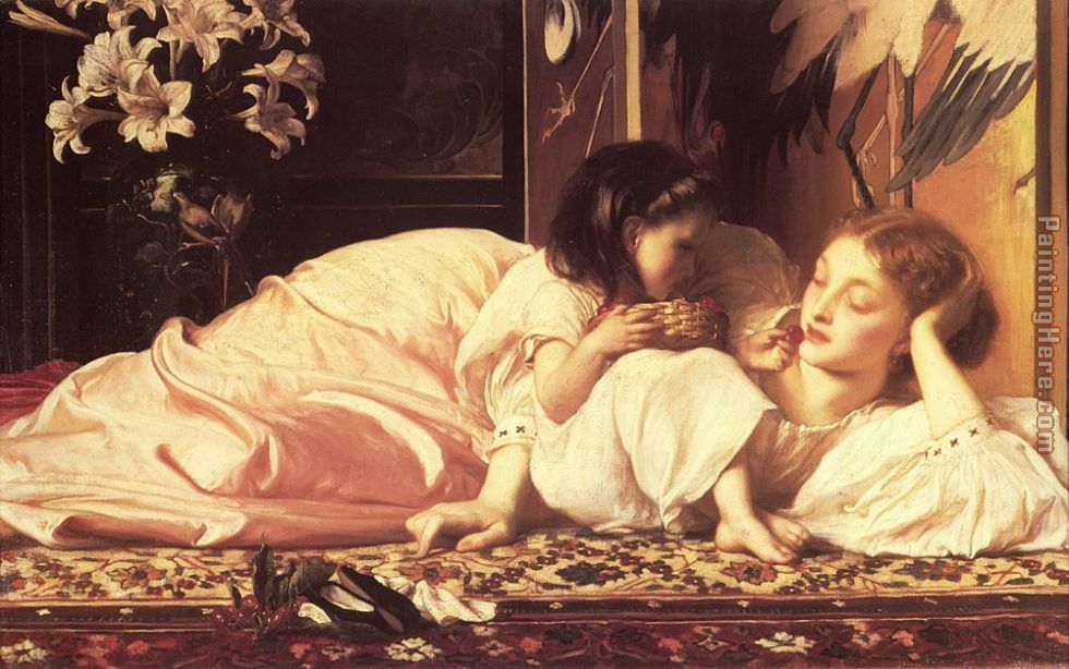 Leighton Mother and Child painting - Lord Frederick Leighton Leighton Mother and Child art painting