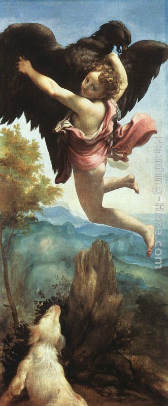 Ganymede painting - Correggio Ganymede art painting