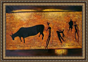A Hunting Morn Framed Paintings - Ancient hunting by 2010
