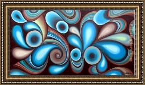 The Blue Window Framed Paintings - Blue Brown by 2010