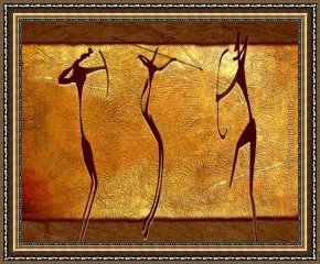 The Hunter's Return Framed Paintings - Caveman Hunters by 2010