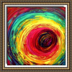 Circle Framed Paintings - colorful dance circle by 2010