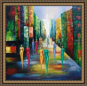 Night Framed Paintings - Colorful Night by 2010