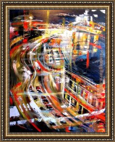 The Night Before Christmas Framed Paintings - Night CityScape by 2010