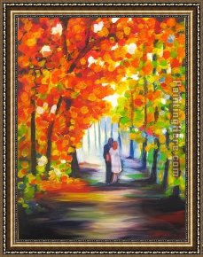 Trees in Park Framed Paintings - Two in the Park by 2010