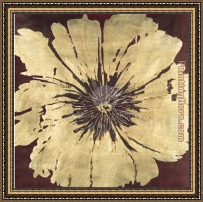 Jaune Poppy Framed Paintings - Vintage Poppy by 2010