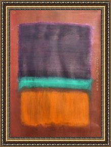 The Bunch of Violets Framed Paintings - Violet and Orange and a Slice of Green by 2010