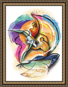 Ballet Framed Paintings - Ballet Dancers by 2011