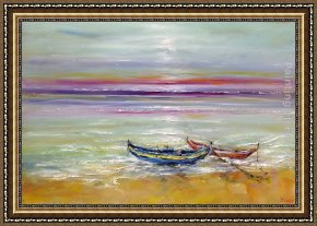 Boat Framed Paintings - Boats at the Black Sea by 2011