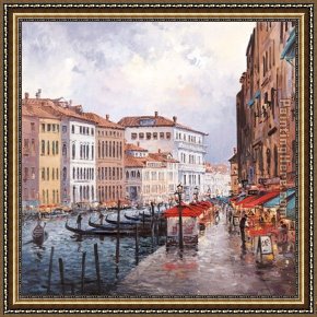 A Regatta on The Grand Canal Framed Paintings - Henderson Cisz - Cafe on the Grand Canal by 2011