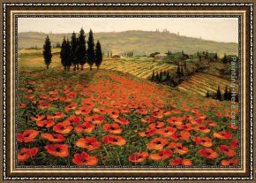 2011 Framed Paintings - Hills of Tuscany I by 2011