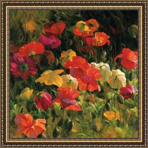 Poppies Framed Paintings - Iceland Poppies by 2011