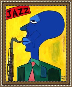 Jazz Framed Paintings - Jazz Blue by 2011