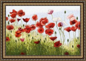 Mountain Poppies III Framed Paintings - Mountain Poppies III by 2011