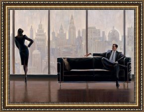 Heaven in New York Framed Paintings - Pensive New York by 2011