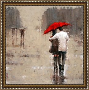 The Era of The Red Guards Framed Paintings - Red umbrella by 2011