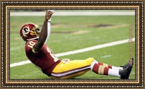 Saints Framed Paintings - Robert Griffin III Stats Redskins Saints by 2011