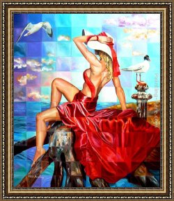 2011 Framed Paintings - Scarlet Happiness by 2011