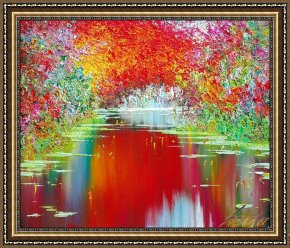 Autumn Woods Framed Paintings - Taras Loboda autumn sunrise by 2011
