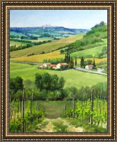 View of The Bacino Di San Marco Framed Paintings - View of San Gimignano by 2011