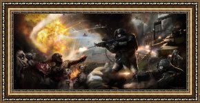 Battle Framed Paintings - World War Z The Battle of Yonkers by 2011