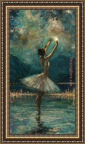 Ballet Rehearsal Framed Paintings - Ballet Dancer by 2017 new