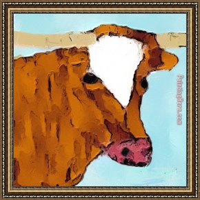 Palette Knife Framed Paintings - Bull by Knife by 2017 new