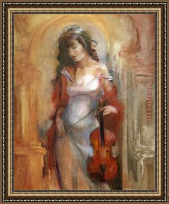 The Violinist Framed Paintings - Fiddler Violinist by 2017 new