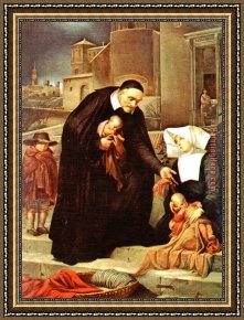 Saints Framed Paintings - Saint Vincent De Paul by 2017 new
