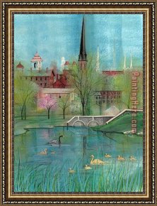 Springtime Framed Paintings - Springtime Spires at Carroll Creek by 2017 new