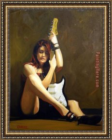 Guitar with Clarinet Framed Paintings - While My Guitar Gently Weeps by 2017 new