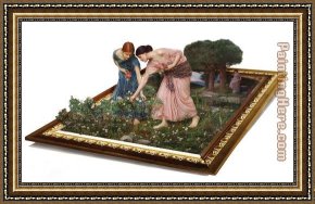 Hemicycle of The Ecole Des Beaux-arts - Detail Framed Paintings - waterhouse gather flower girls by 3d art