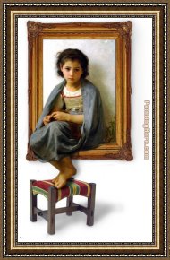 Young Girl Reading Framed Paintings - young girl on a by 3d art