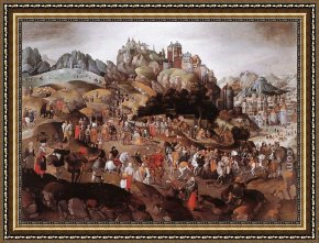 Cross in The Wilderness Framed Paintings - Carrying the Cross by Abel Grimmer